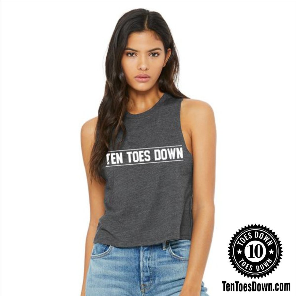 Ten Toes Down Cropped Tank (Heather Grey)
